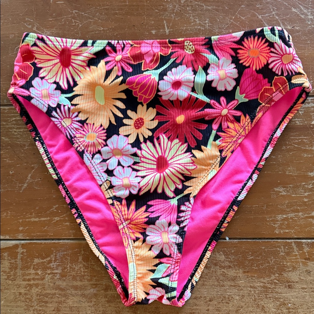 Floral High-Waisted Bikini Bottoms size small